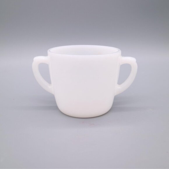 Anchor Hocking Fire King Golden Wheat Milk Glass Double Handled Mug Sugar Bowl - Picture 3 of 4